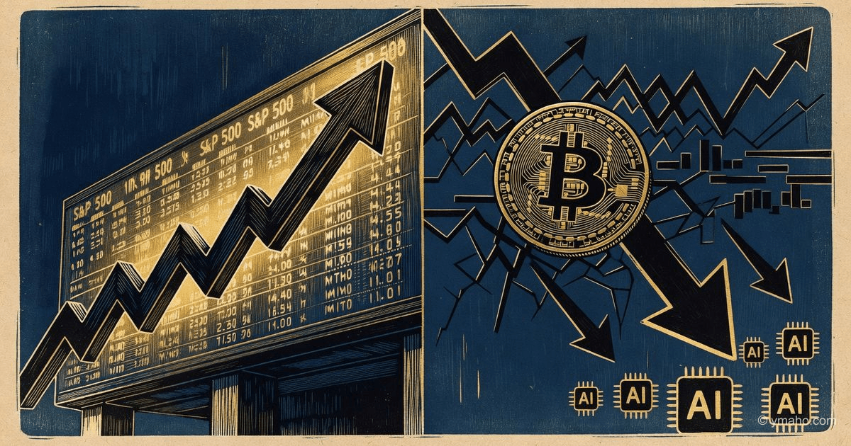 Divergence of crypto market and stock market: Bitcoin falls, S&P 500 rises