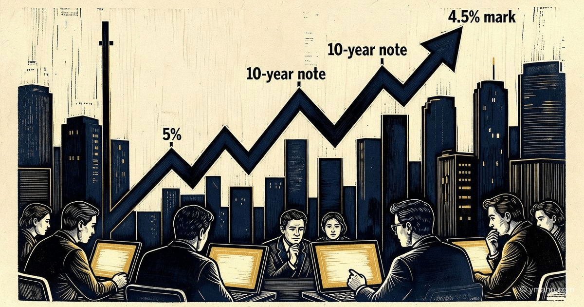 Yield on 10-year US Treasury bonds reached 4.5%
