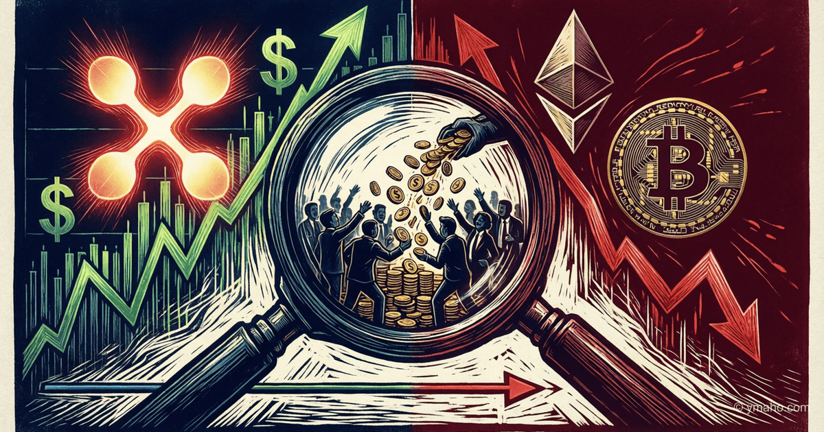 Fondy XRP rostou, cena klesá: paradox přílivů a odlivů z BTC/ETH