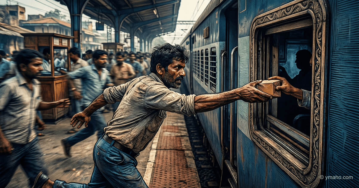 Video: ultra-precise parcel delivery on a moving train in India goes viral
