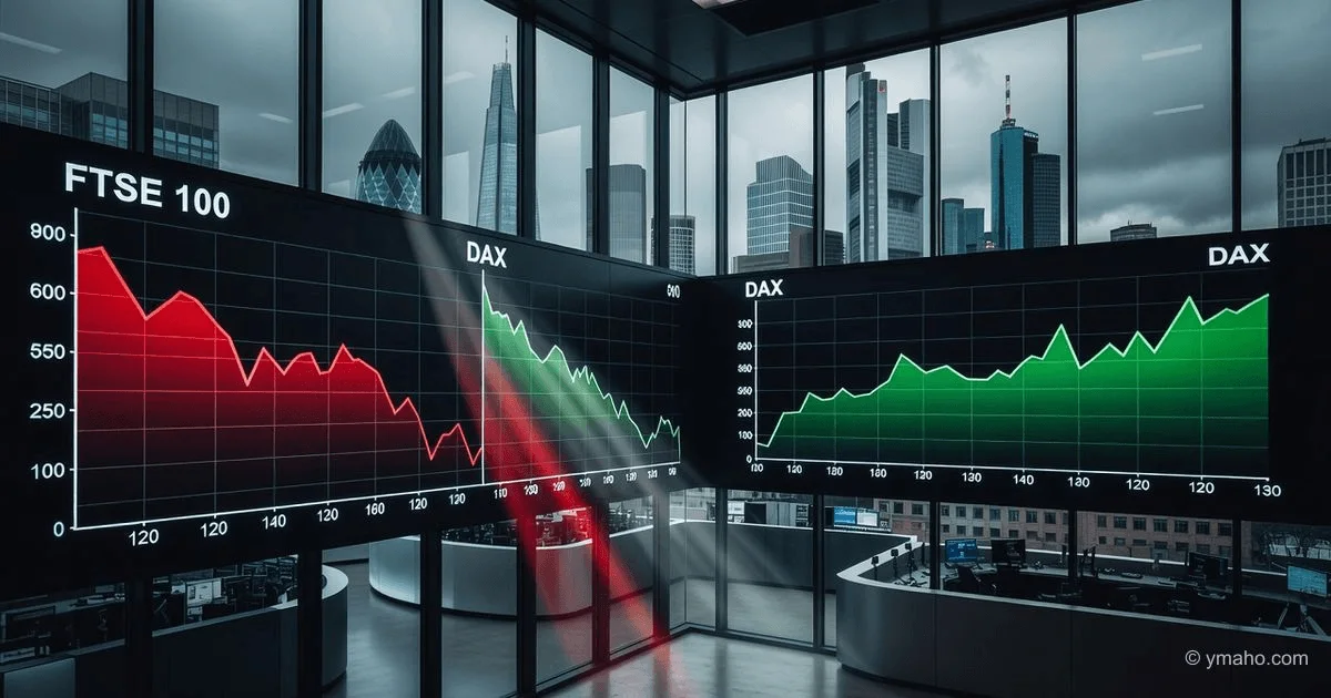 Mercados europeos divergen: FTSE +0,24%, DAX +1,3%