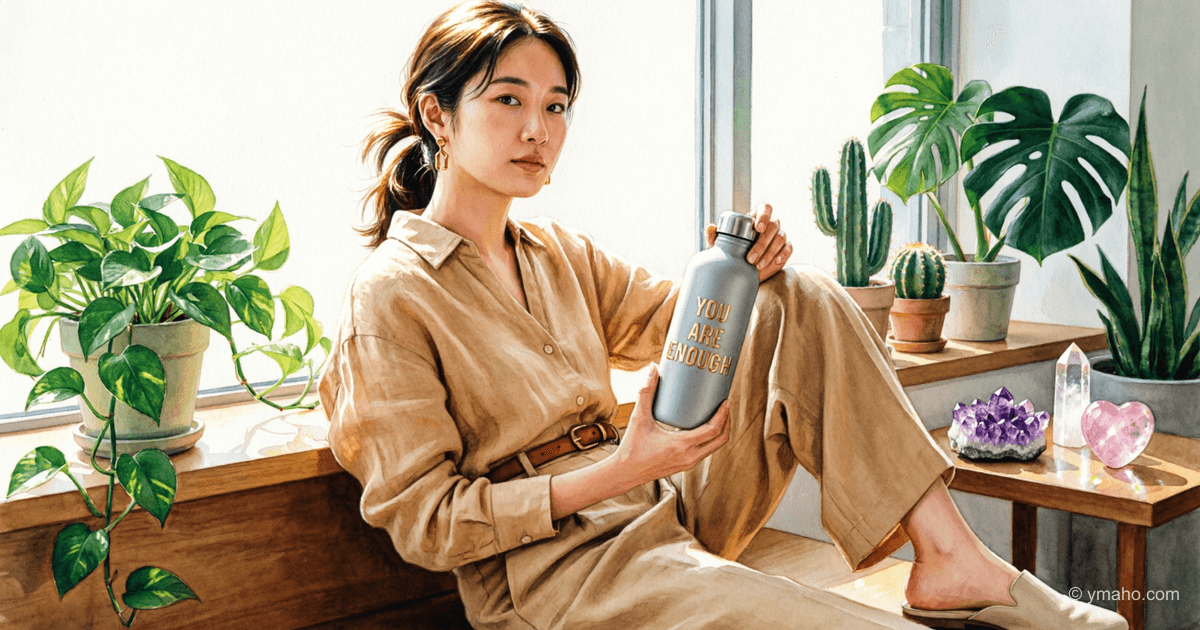 물병에 적힌 긍정 확언: 의식적 소비 트렌드 2026